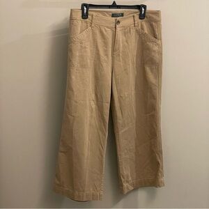 Lauren Ralph Lauren Women’s 10 Petite Ankle Crop Khaki Pants Capri Soft Pockets